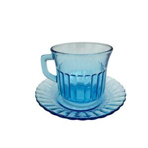 Vintage Forte Crisa Mexico Ice Blue Cup and Saucer 1960's